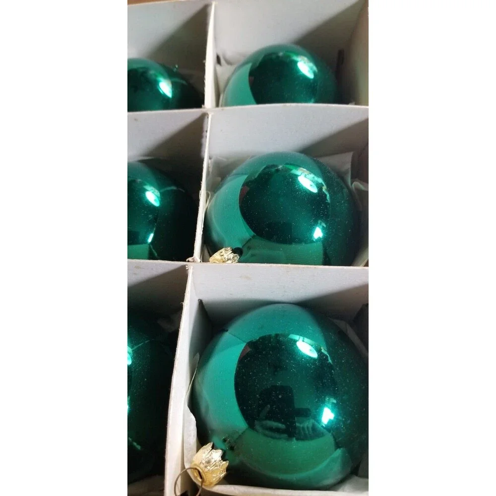 Glass Holiday Ornaments West Germany Original Box Approx. 3